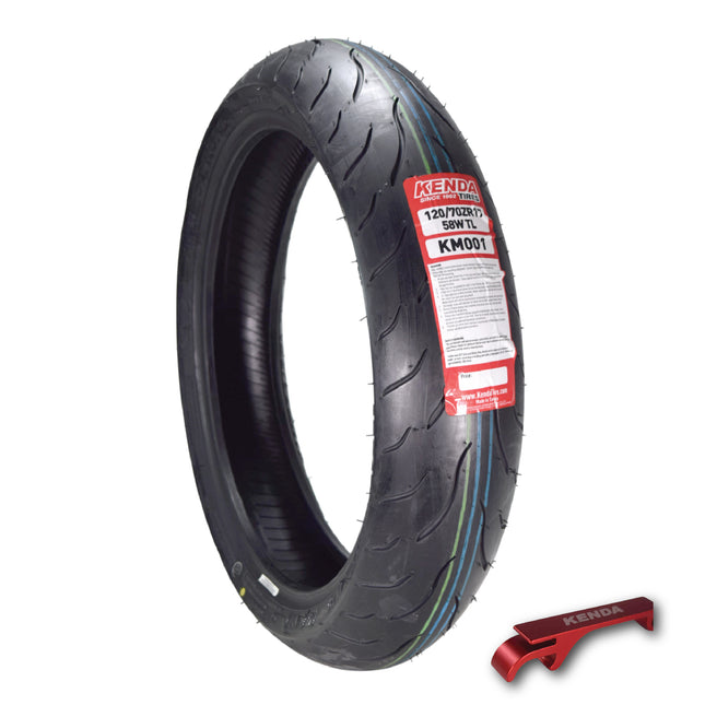Kenda KM1 120/70ZR17 58W Sport Touring Motorcycle Tire(120/70-17) w/Keychain