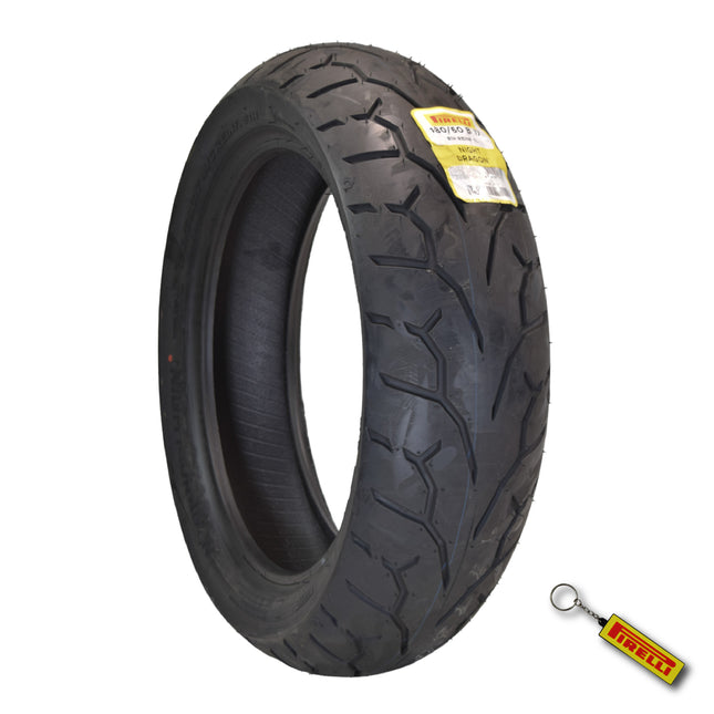 Pirelli Night Dragon 180/60B17 M/C 81H REINFTL Cruiser Motorcycle Rear Tire - Superior Traction & Handling for High-Performance Cruisers w/ Keychain