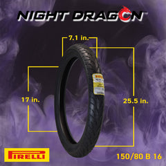 Pirelli Night Dragon 90/90-21 M/CTL 54H Front and 240/40VR18 Motorcycle Tires w/Keychain