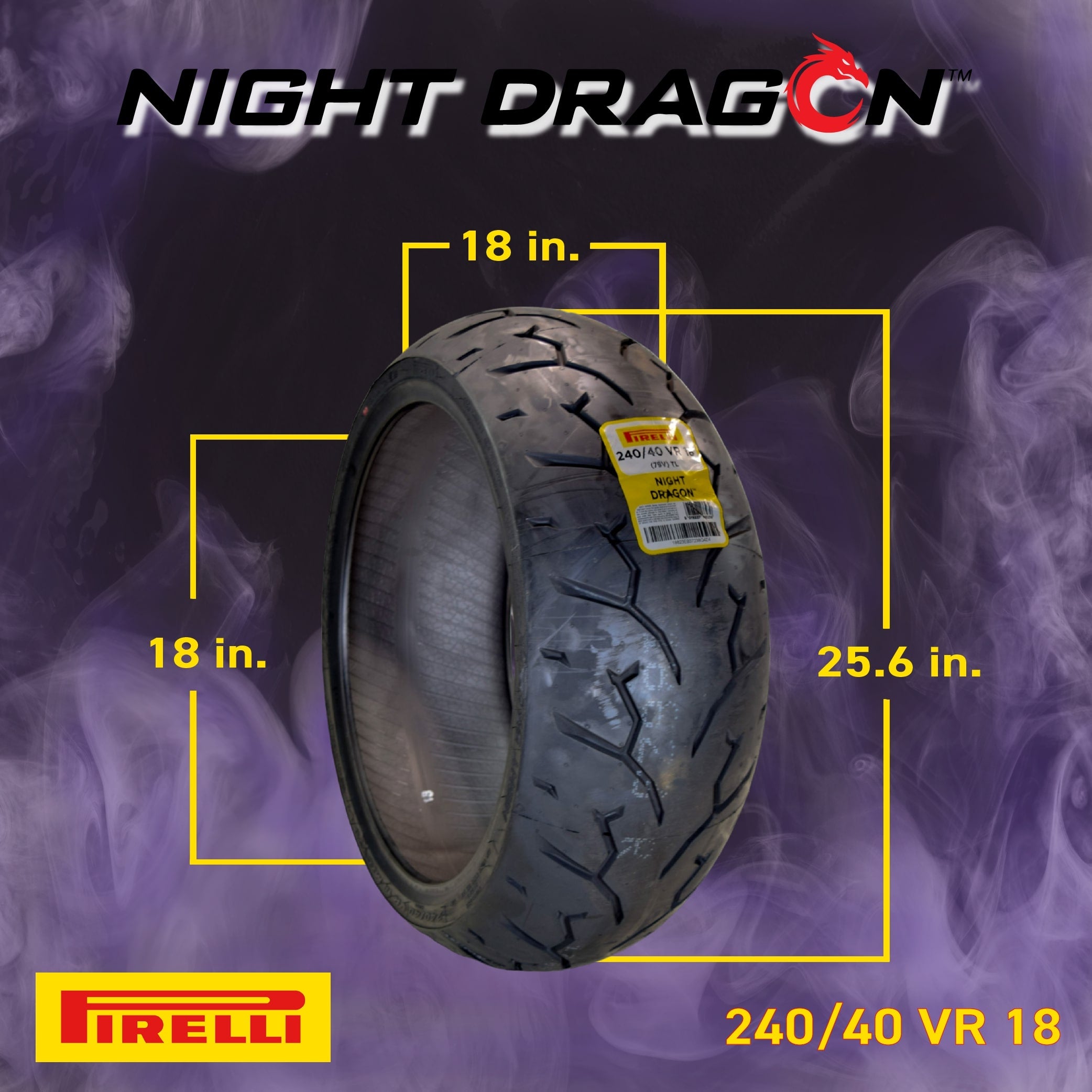 Pirelli Night Dragon 90/90-21 M/CTL 54H Front and 240/40VR18 Motorcycle Tires w/Keychain