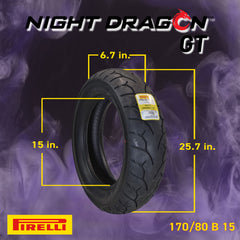 Pirelli Night Dragon 90/90-21 170/80B15 Front Rear Motorcycle Tires Set w/Keychain