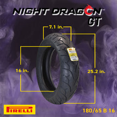 Pirelli Night Dragon 90/90-21 180/65B16 Front Rear Motorcycle Tires Set w/Keychain