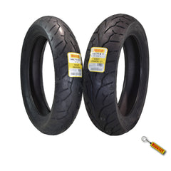 Pirelli Night Dragon 90/90-21 160/70B17 Front Rear Motorcycle Tires Set w/Keychain