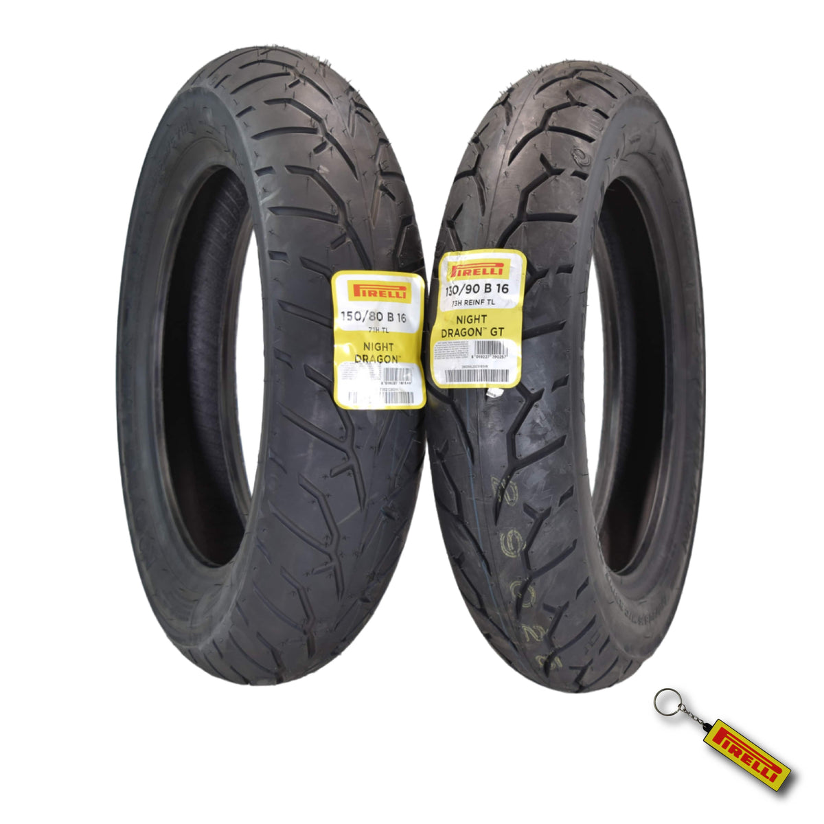 Pirelli Night Dragon 150/80B16 130/90B16 Front Rear Cruiser Motorcycle Tires Set