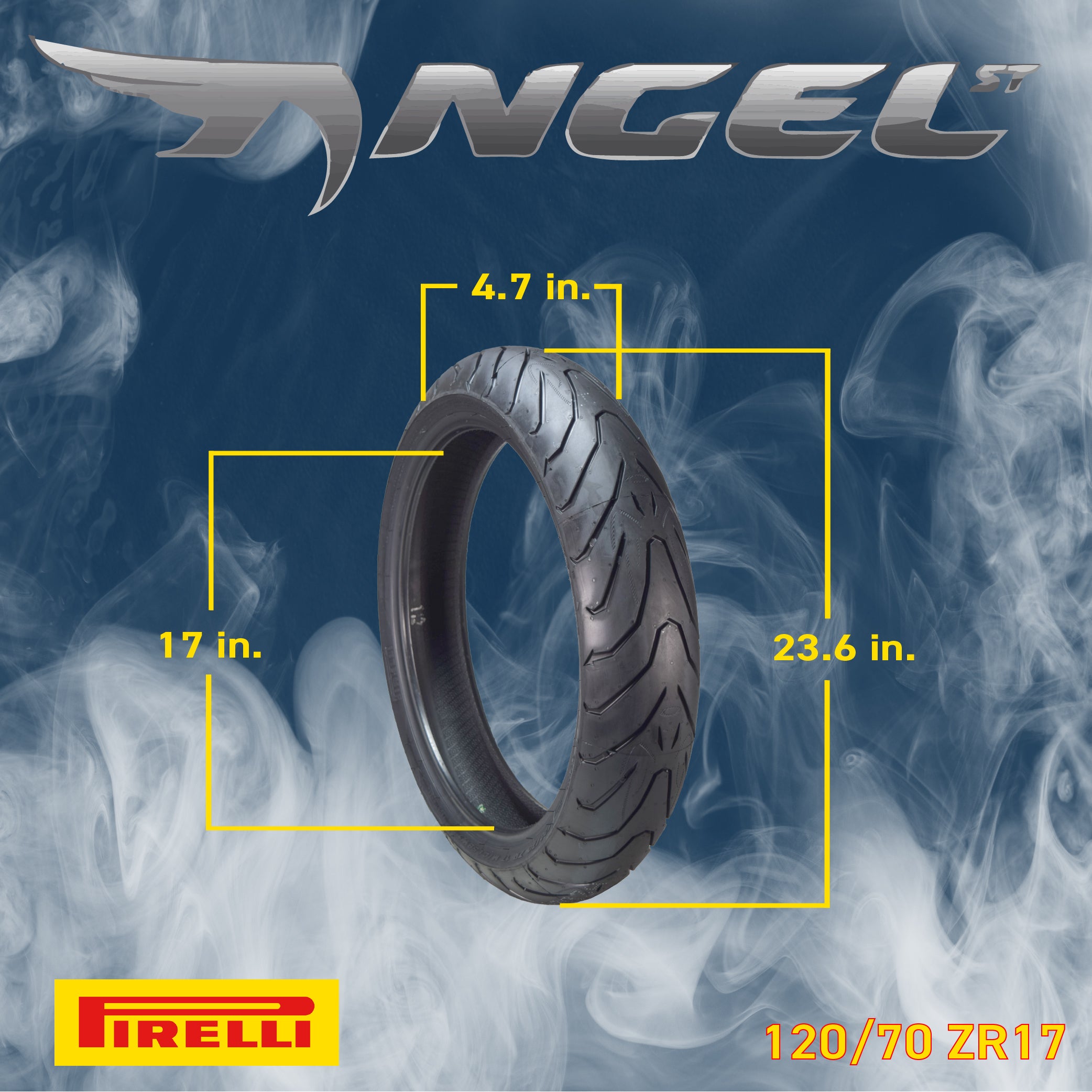 Pirelli 1868400 Single Angel ST Sports Touring 120/70ZR-17 58W Front Motorcycle Tire