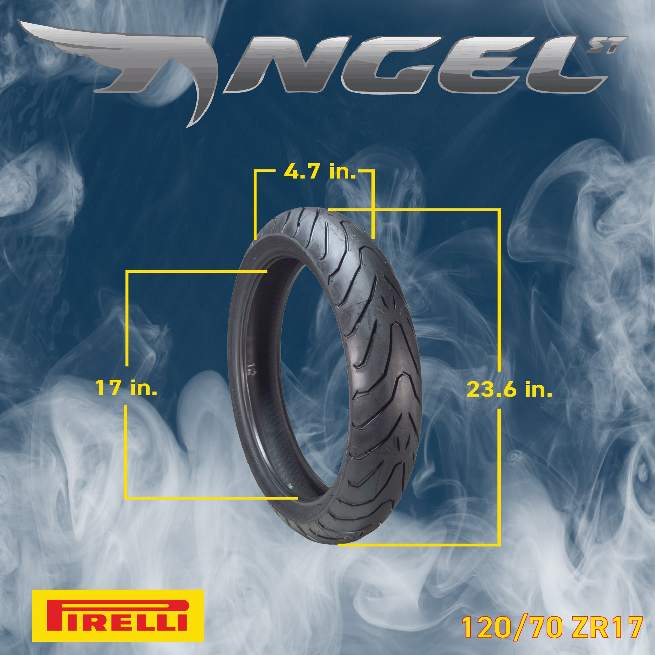 Pirelli Angel ST Front & Rear Tire set 120/70-17 180/55-17 Motorcycle Tires