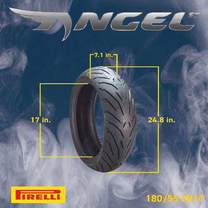 Pirelli Angel ST 120/70ZR17 (58W) Front & 180/55ZR17 (73W) Rear Motorcycle Tires – High-Performance Sport Touring Tire for Enhanced Grip, Durability & Stability – Fits Sport & Touring Bikes