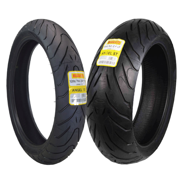 Pirelli Angel ST 120/70ZR17 (58W) Front & 190/50ZR17 (73W) Rear Motorcycle Tires – High-Performance Sport Touring Tire for Enhanced Grip, Durability & Stability – Fits Sport & Touring Bikes