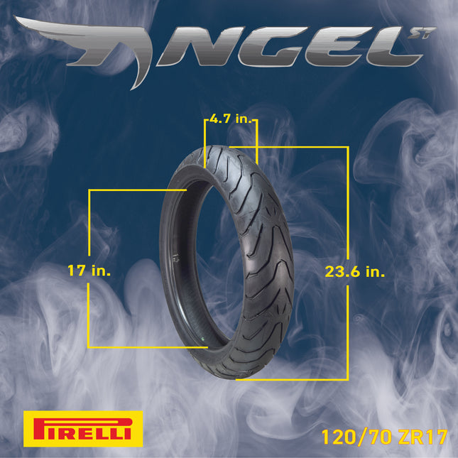 Pirelli Angel ST 120/70ZR17 (58W) Front & 190/50ZR17 (73W) Rear Motorcycle Tires – High-Performance Sport Touring Tire for Enhanced Grip, Durability & Stability – Fits Sport & Touring Bikes