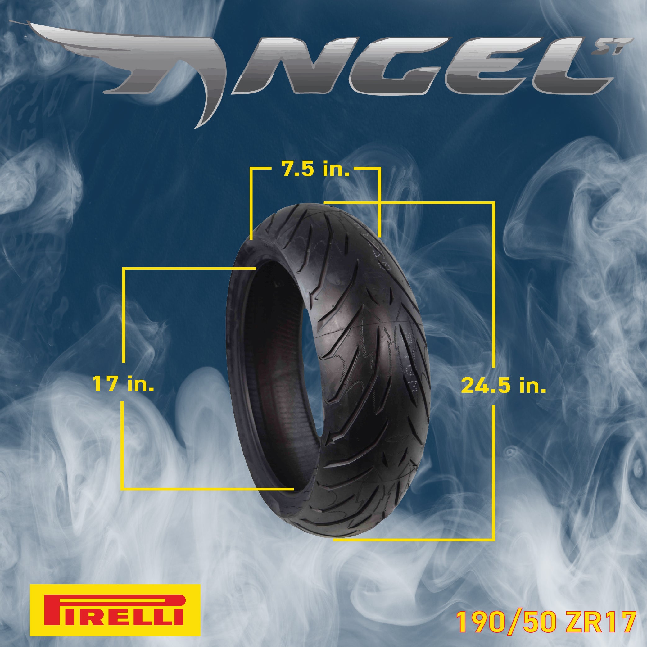 PIRELLI TIRE ANGEL ST Front & Rear Tire set 120/70-17 190/50-17 Motorcycle