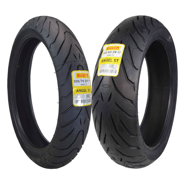 Pirelli Angel ST 120/70ZR17 (58W) Front & 160/60ZR17 (69W) Rear Motorcycle Tires – High-Performance Sport Touring Tire for Enhanced Grip, Durability & Stability – Fits Sport & Touring Bikes