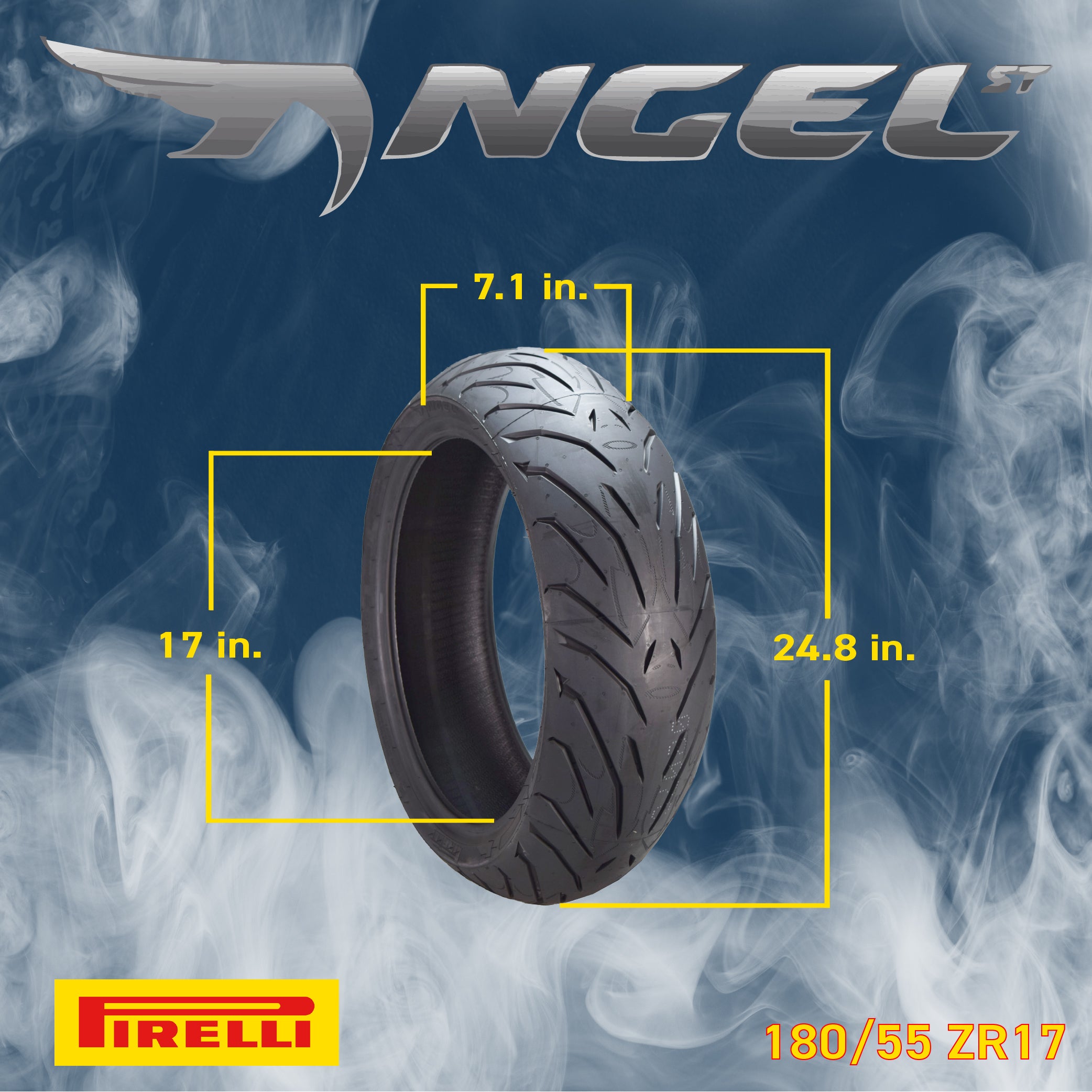 Pirelli 1868500 Single Angel ST Sports Touring 180/55R-17 73W Rear Motorcycle Tire