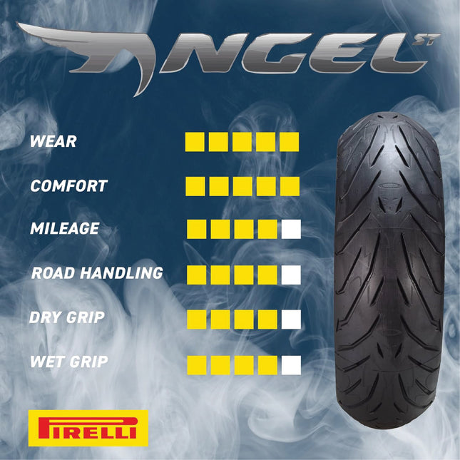 Pirelli Angel ST 180/55ZR17 (73W) Rear Motorcycle Tire – High-Performance Sport Touring Tire for Enhanced Grip, Durability & Stability – Fits Sport & Touring Bikes