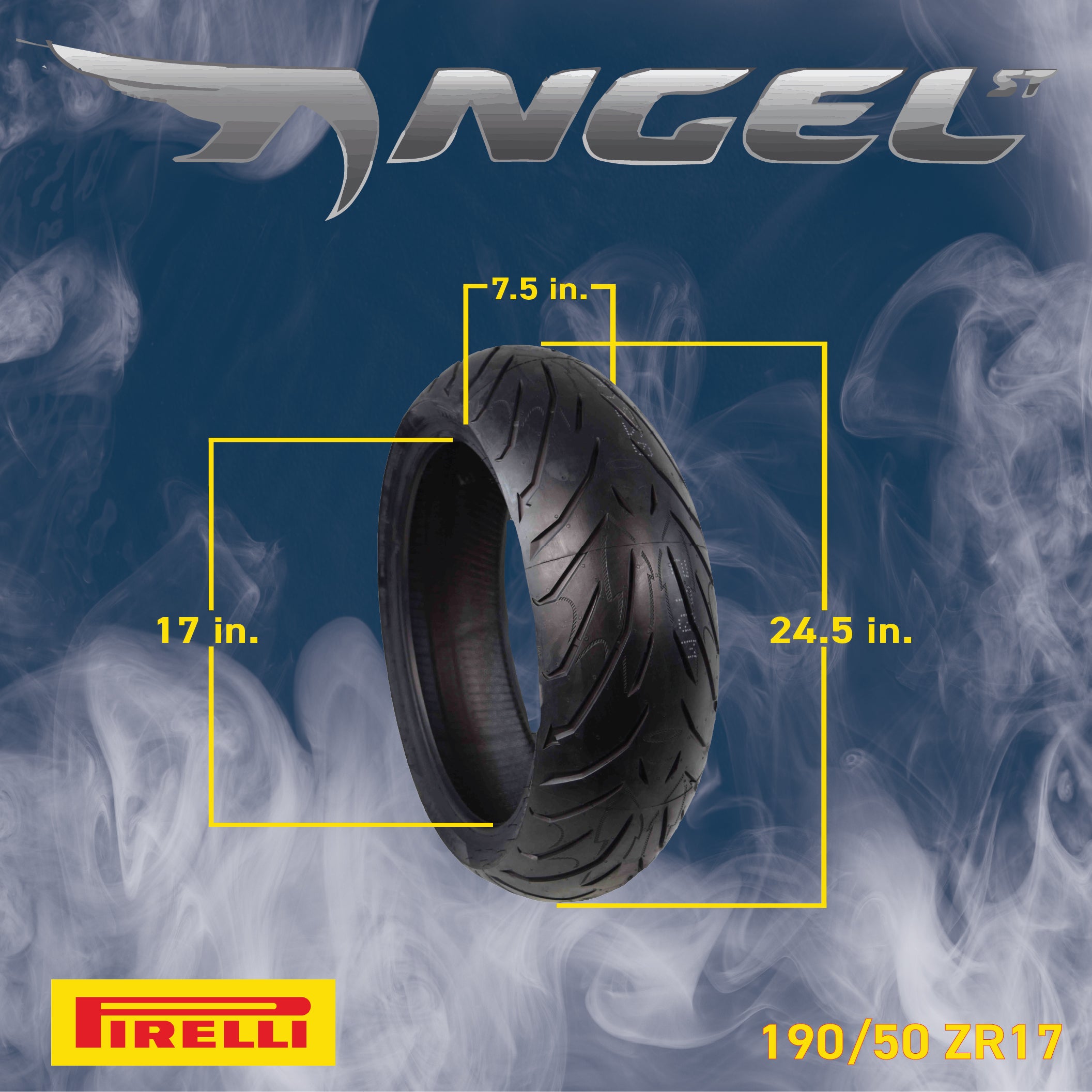 Pirelli Angel ST 190/50ZR17 (73W) Rear Motorcycle Tire – High-Performance Sport Touring Tire for Enhanced Grip, Durability & Stability – Fits Sport & Touring Bikes