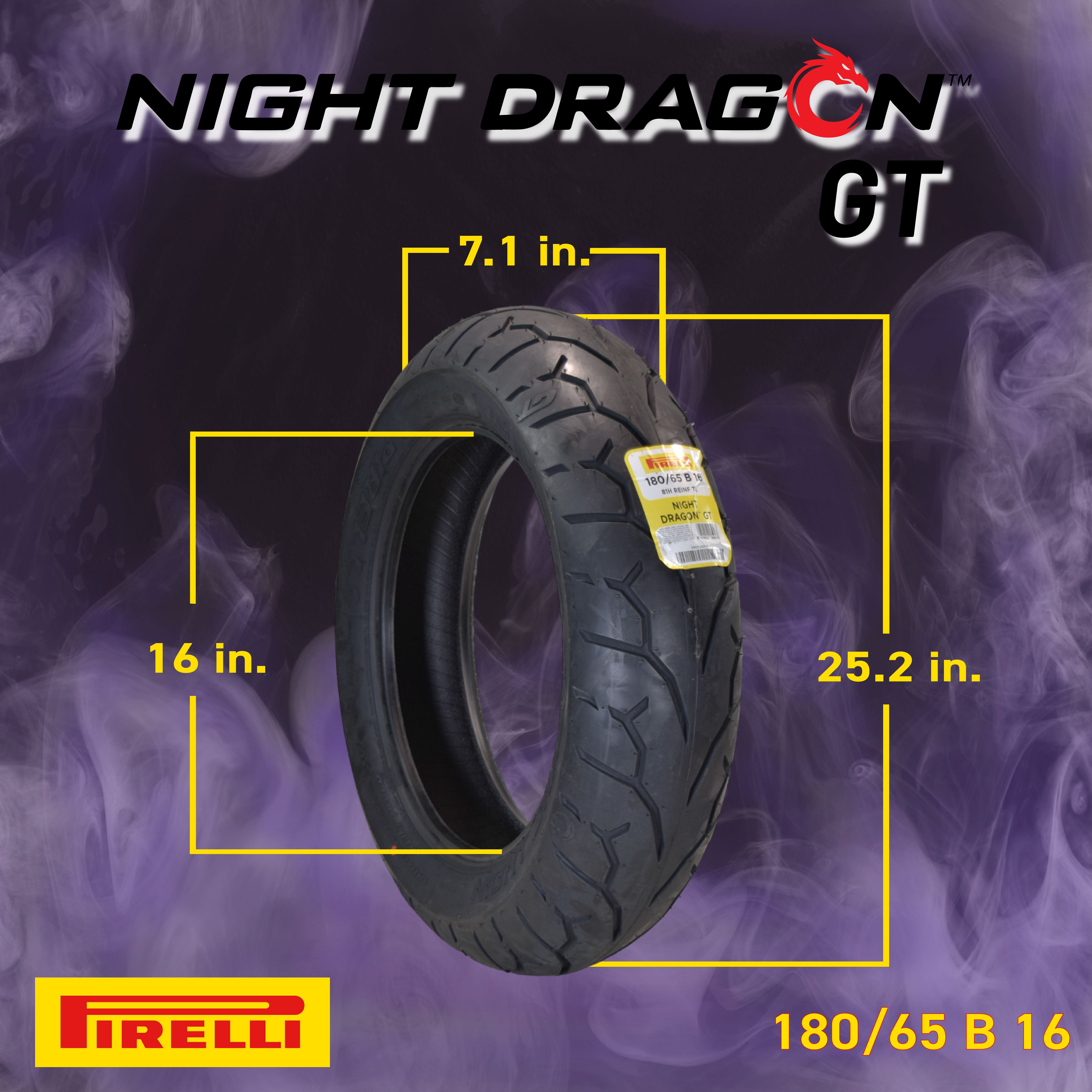 Pirelli Night Dragon 130/80B17 180/65B16 Front Rear Motorcycle Tires Set w/Keychain