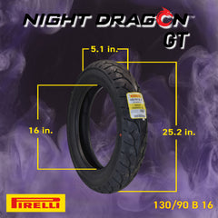 Pirelli Night Dragon 130/80B17 130/90B16 Front Rear Motorcycle Tires Set w/Keychain