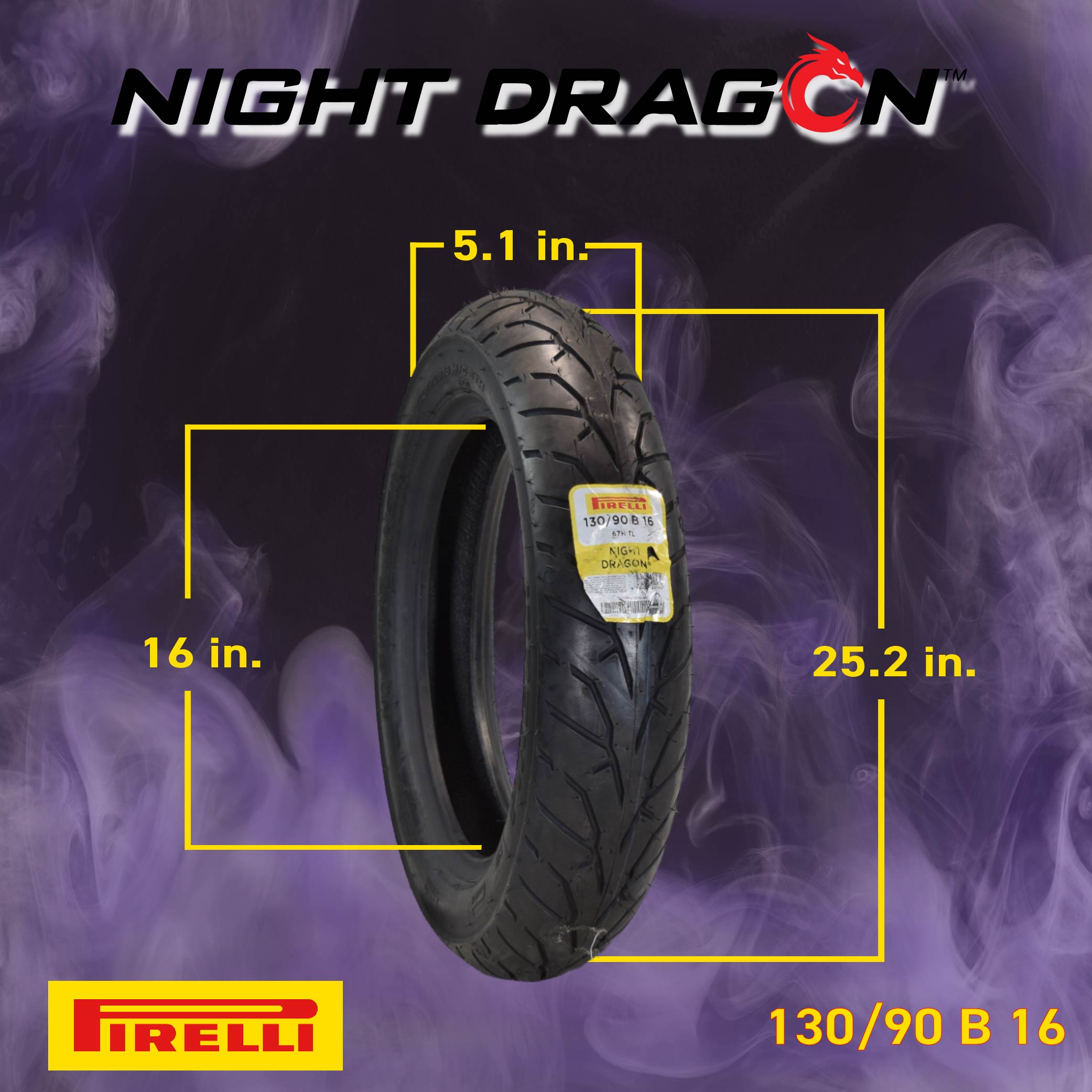 Pirelli Night Dragon 130/90B16 150/80B16 Front Rear Cruiser Motorcycle Tires Set