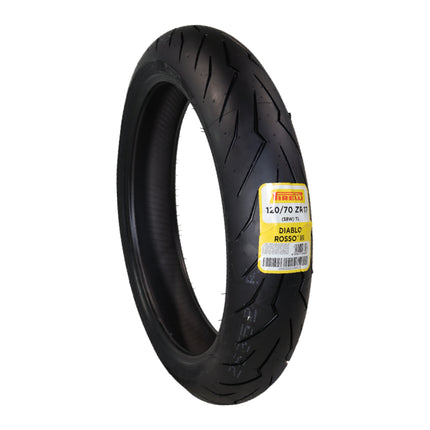 Pirelli Diablo Rosso III 120/70ZR17 58W Rear Motorcycle Tire - High Performance, Durable, & Reliable Tire for Sport/Street Bikes with Keychain
