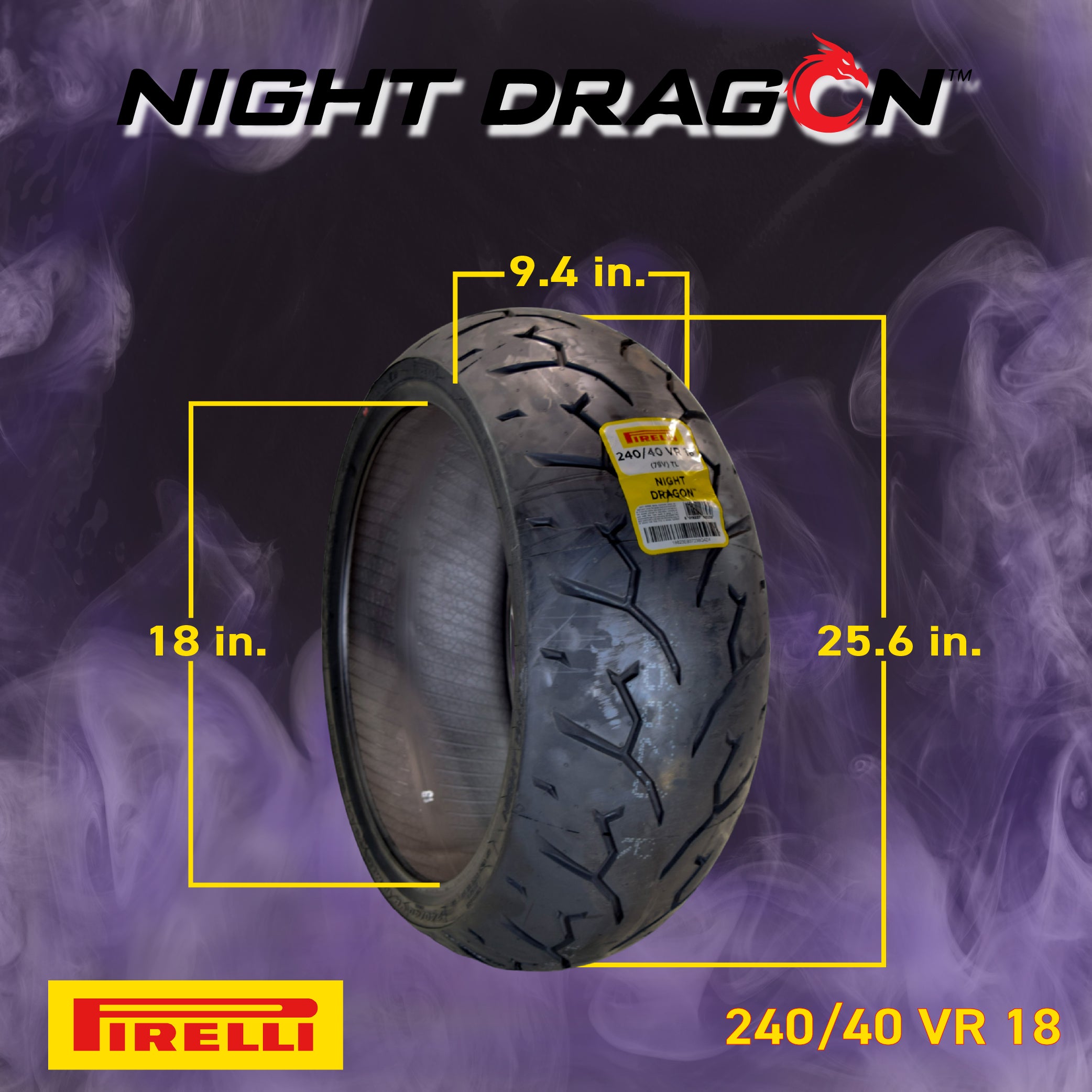 Pirelli Night Dragon 2812100 130/60B19 M/CTL 61H Front and 240/4018 Motorcycle Cruiser Tire