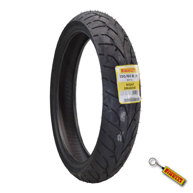 Pirelli Night Dragon 130/60B19 M/C 61H REINFTL Cruiser Motorcycle Tire-Superior Traction/Handling for High-Performance Cruisers w/Keychain