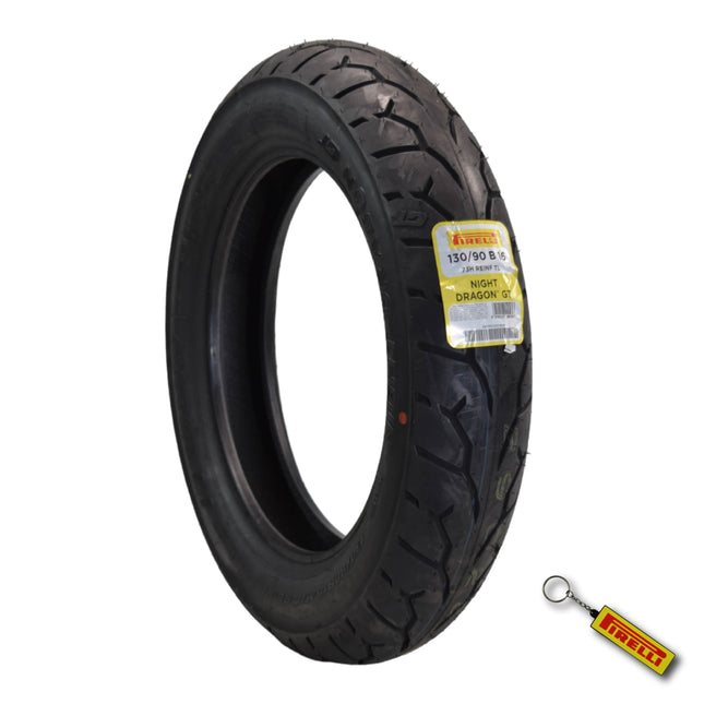 Pirelli Night Dragon GT 130/90B16 M/C 73H REINFTL Cruiser Motorcycle Rear Tire - Superior Traction & Handling for High-Performance Cruisers w/ Keychain