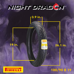 Pirelli Night Dragon 100/90-19 170/80B15 Front Rear Motorcycle Tires Set w/Keychain