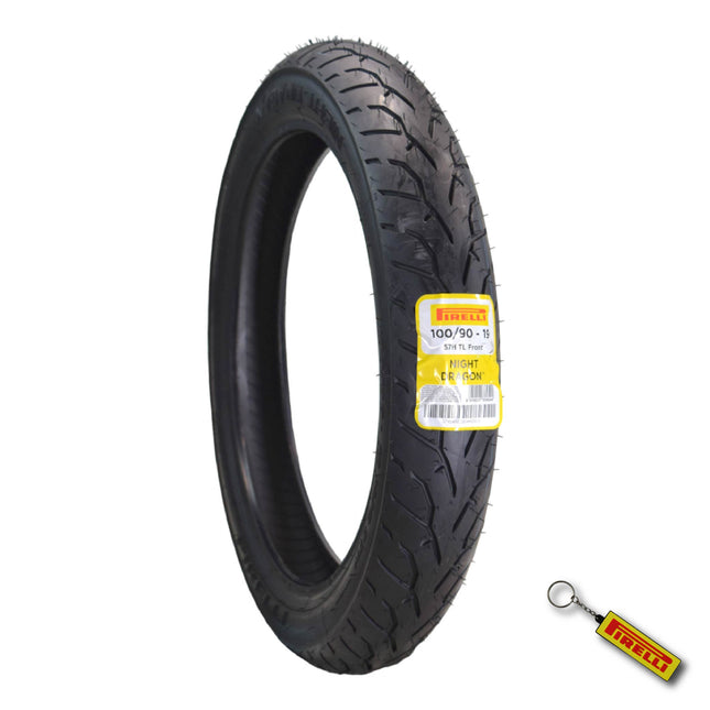 Pirelli Night Dragon 100/90-19 M/C 57H TL Cruiser Motorcycle Front Tire - Superior Traction and Handling for High-Performance Cruisers with Keychain