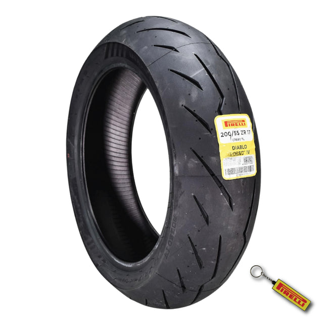 Pirelli Diablo Rosso IV Street Sport 200/55ZR17 Rear Motorcycle Tire 200/55-17 with Keychain