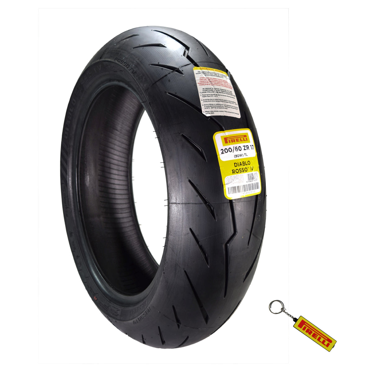 Pirelli Diablo Rosso IV Street Sport 200/60ZR17 Rear Motorcycle Tire 200/60-17 with Keychain