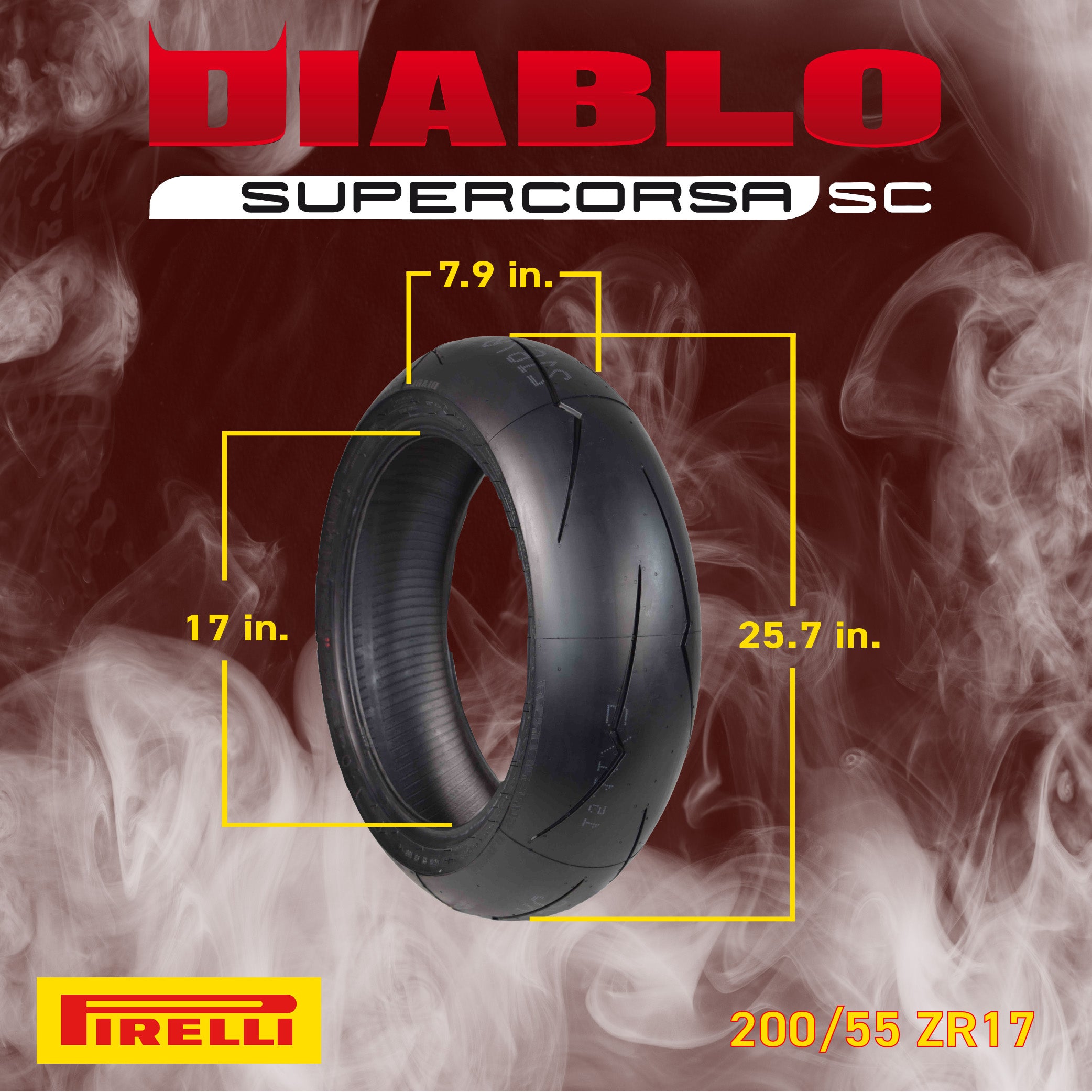 Pirelli Tire 200/55ZR17 SUPER CORSA V2 Radial Motorcycle Rear Tire