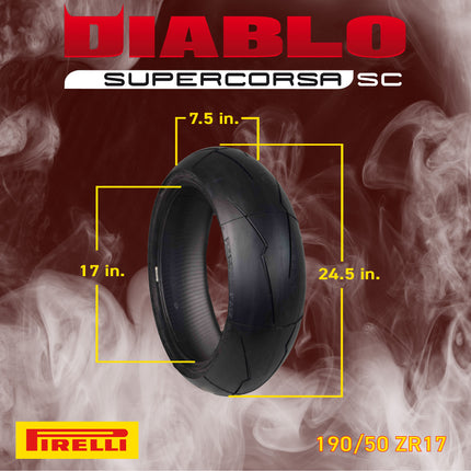 Pirelli Tires Front 120/70ZR17 Rear 190/50ZR17 Super Corsa V2 Motorcycle Tires