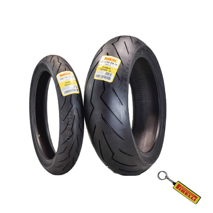 Pirelli Diablo Rosso III 110/70ZR17 Front & 200/55ZR17 Rear Tires with Keychain