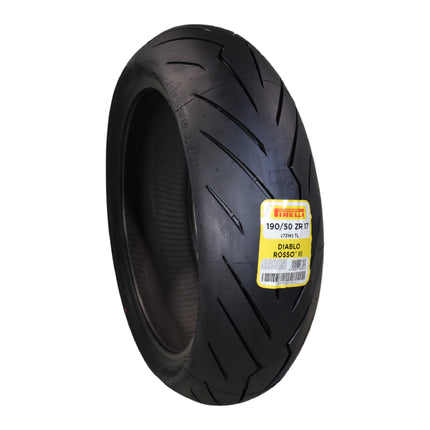 Pirelli Diablo Rosso III 190/50ZR17 73W Rear Motorcycle Tire - High Performance, Durable, & Reliable Tire for Sport/Street Bikes with Keychain