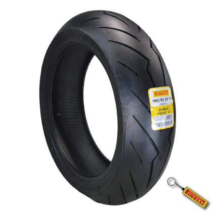 Pirelli Diablo Rosso III 190/55 ZR17 Rear Motorcycle Tire with Keychain