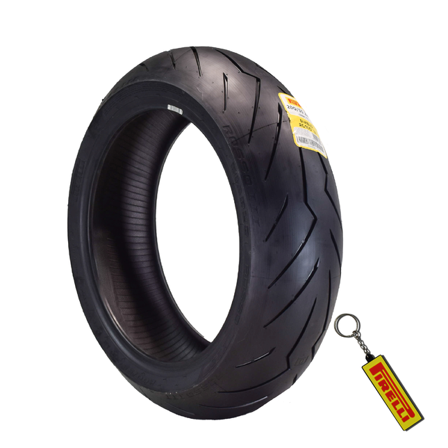 Pirelli Diablo Rosso III 200/55ZR17 78W Rear Motorcycle Tire - High Performance, Durable, & Reliable Tire for Sport/Street Bikes with Keychain