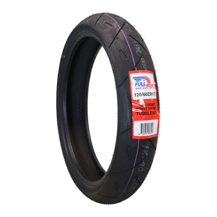 Full Bore M1 120/60ZR17 Front Motorcycle Tire, High-Performance Radial, Superior Grip & Handling for Street Bikes, 120/60-17, USA Family Owned