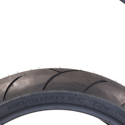 Full Bore M1 120/70ZR17 Front & 180/55ZR17 Rear Motorcycle Tires, High-Performance Radial, Superior Grip & Handling for Street & Track, 120/70-17, 180/55-17, USA Family Owned