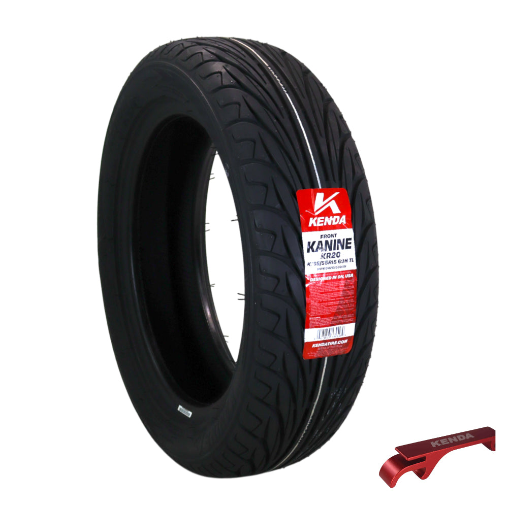 Kenda Kanine KR20 Front Tire 165/55R-15 for Three-Wheeled Motorcycles, smooth handling, low noise, and excellent traction,   (165-55R 15) with Kenda Keychain