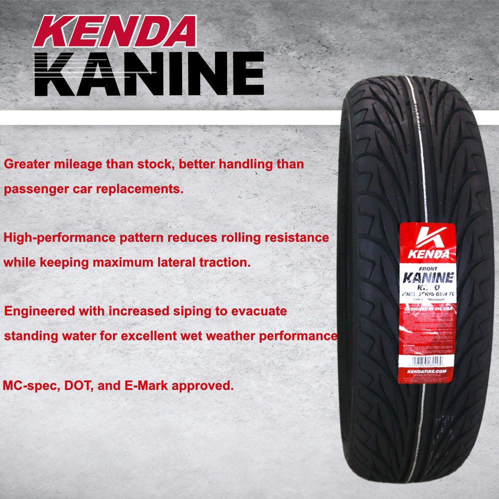 Kenda Kanine KR20 Front Tire 165/55R-15 for Three-Wheeled Motorcycles, smooth handling, low noise, and excellent traction,   (165-55R 15) with Kenda Keychain