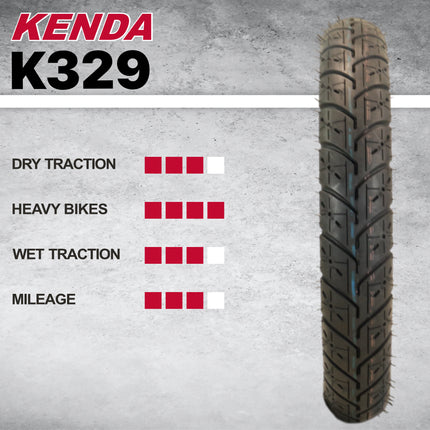 Kenda K329 2.75/10-37J Front/Rear Scooter Tire 4-Ply Tube-Type Motorcycle Tire for Street and Light Off-Road Use 2.75-1 37J w/ keychain