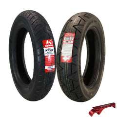 Kenda Kruz K673 Front (130/90-16 72H) & Rear (150/80H-16) Motorcycle Tire Pair - Cruiser Street Tires-High-Mileage Cruiser  Tire with Excellent Wet Grip and Stability, Includes Kenda Keychain