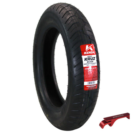 Kenda Kruz K673F 130/90-16 (72H) Front Motorcycle Tire  - Bias Ply, Tubeless, DOT Approved, High-Mileage Cruiser Tire with Excellent Wet Grip and Stability, (130-90 16 72H) Includes Kenda Keychain