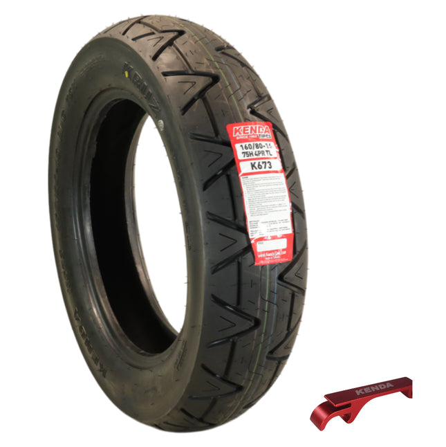 Kenda Kruz K673  160/80-16 75H Motorcycle Rear Street Tire - for Larger Cruisers and Touring Bikes (160- 80 16 75H) with Kenda Keychain