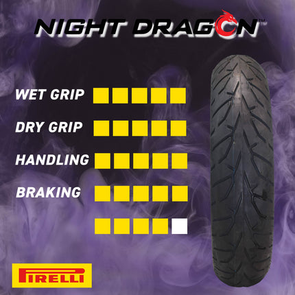 Pirelli Night Dragon 2211500 130/90B16 M/CTL 67H Front Motorcycle Cruiser Tire Set - Superior Traction and Handling for High-Performance Cruisers