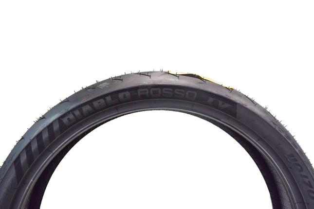 Pirelli Diablo Rosso IV 110/70 ZR 17 54H M/C Front & 15/60 ZR 17 66W TL Rear Motorcycle Tire Set - High Performance, Durable for Super Sport Bikes with Keychain