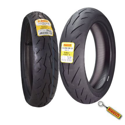 Diablo Rosso IV 110/70ZR17 54H & 160/60-17 69W w/Keychain