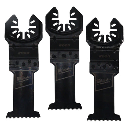 Milwaukee OPEN-LOK™ Universal Fit 1-3/8" High Carbon Steel Wood Oscillating Multi-Tool Blades (3-Pack) with Black Oxide Coating, Fast Plunge Cuts for Wood, PVC & Drywall