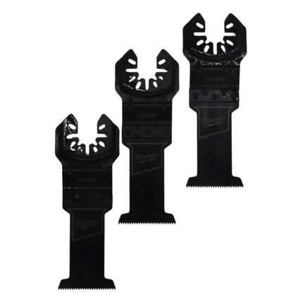 Milwaukee OPEN-LOK™ Universal Fit 1-3/8" High Carbon Steel Wood Oscillating Multi-Tool Blades (3-Pack) with Black Oxide Coating, Fast Plunge Cuts for Wood, PVC & Drywall