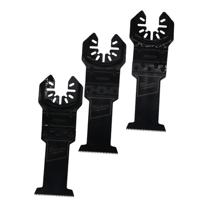 Milwaukee OPEN-LOK™ Universal Fit 1-3/8" High Carbon Steel Wood Oscillating Multi-Tool Blades (3-Pack) with Black Oxide Coating, Fast Plunge Cuts for Wood, PVC & Drywall