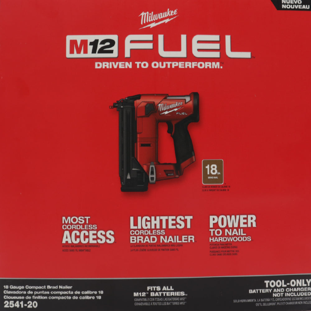 Milwaukee 2541-20 M12 FUEL 12-Volt Lithium-Ion Brushless Cordless 18-Gauge 1-1/2